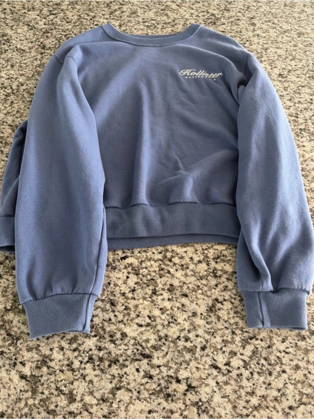Hollister Dusty Blue Cropped Crew Sweatshirt